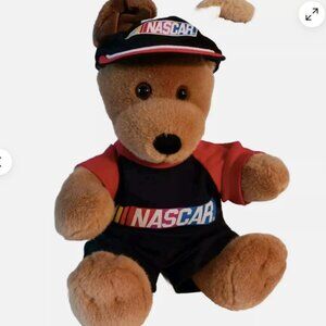 Build A Bear Brown teddy bear plush Nascar T-shirt pants cap stuffed animal